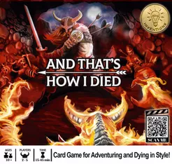 And That's How I Died A Viking in a horned helmet wields a sword against many foes, some on fire, behind the game title And That's How I Died.