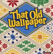 That Old Wallpaper Midcentury modern style shapes in red, blue, yellow, and green occupy beige diamonds under the game title "That Old Wallpaper"